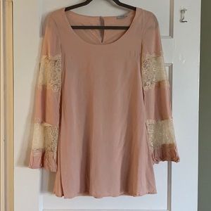 Peach long sleeve dress